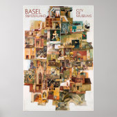Bazel. Zwitserland, stad van musea, reisaffiche Poster (Voorkant)