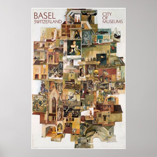 Bazel. Zwitserland, stad van musea, reisaffiche Poster (Voorkant)