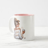 Bazen Dame Tweekleurige Koffiemok (Voorkant links)