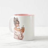 Bazen Dame Tweekleurige Koffiemok (Voorkant links)