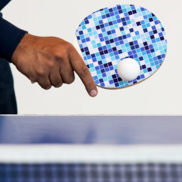 Bazentegels, Blauwe Mozaïektegels, Geometrisch Pat Tafeltennisbatje