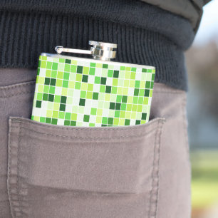 Bazentegels, Groene Mozaïektegels, Geometrisch Pat Heupfles