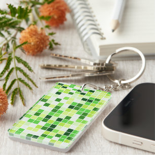 Bazentegels, Groene Mozaïektegels, Geometrisch Pat Sleutelhanger