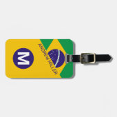 Bazil Flag Gepersonaliseerde moderne reisbagage Bagagelabel (Voorkant horizontaal)