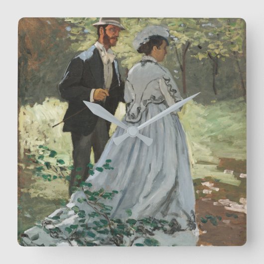 Bazille en Camille (1865) van Claude Monet Vierkante Klok (Voorkant)