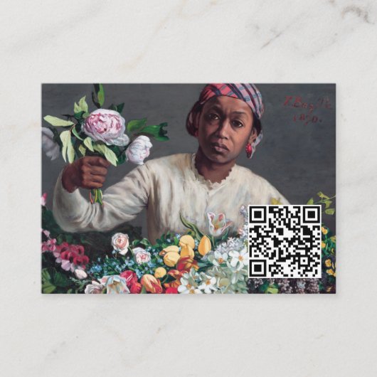 Bazille - jonge vrouw met volken - QR-code Visitekaartje (Voorkant)