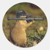 Bazooka Gopher Ronde Sticker (Voorkant)