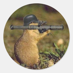 Bazooka Gopher Ronde Sticker