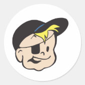 Bazooka Joe Gum Head vinatge logo Ronde Sticker (Voorkant)