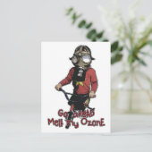 Bazooka-Kind - Gasmasker en bike Briefkaart (Staand voorkant)