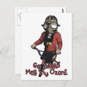 Bazooka-Kind - Gasmasker en bike Briefkaart (Voorkant / Achterkant)