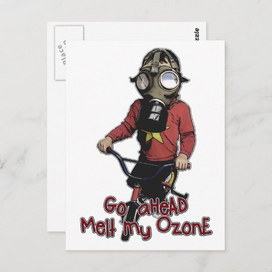 Bazooka-Kind - Gasmasker en bike Briefkaart (Voorkant / Achterkant)