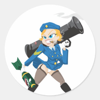Bazooka Meisje Sticker