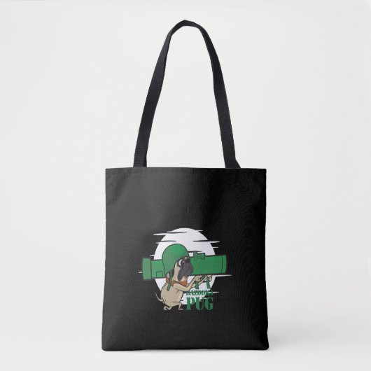 Bazooka Pug Funny Pug Dog Tote Bag (Voorkant)