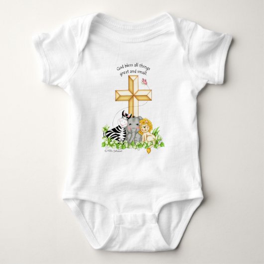 BaZooples "God zegene alles..." Baby Onsie Romper (Voorkant)