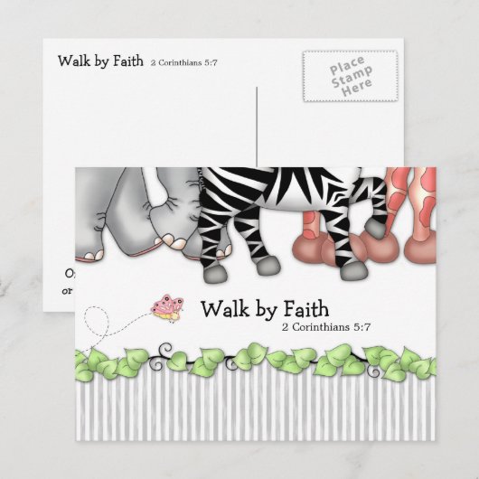 BaZooples "Walk by Faith" Briefkaart (Voorkant / Achterkant)