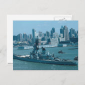 BB-61 "USS Iowa", New York Harbour, VS Briefkaart (Voorkant / Achterkant)
