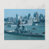 BB-61 "USS Iowa", New York Harbour, VS Briefkaart (Voorkant)