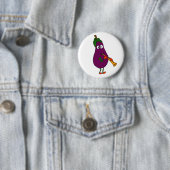 BB- Eggplant Spelend Clarinet Cartoon Ronde Button 5,7 Cm (In situ)