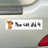 BB- Funny Dog Cartoon Blaming Cat bumper sticker (Op auto)