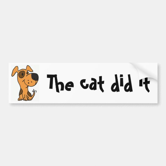 BB- Funny Dog Cartoon Blaming Cat bumper sticker (Voorkant)