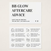 BB Glow Facial Aftercare Kaart (Voorkant /achterkant)
