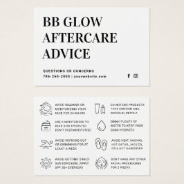 BB Glow Facial Aftercare Kaart