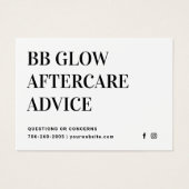BB Glow Facial Aftercare Kaart (Voorkant)