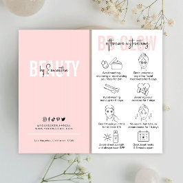 BB Glow Facial Nazorg Instructies Roze Salon Visitekaartje