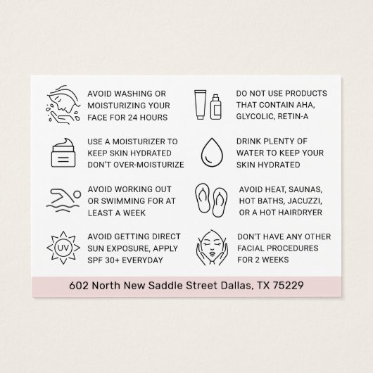 BB GLOW Faciale Nacare Kaart (Achterkant)