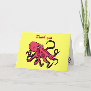 BB- Grappige Octopus Dank u kaart