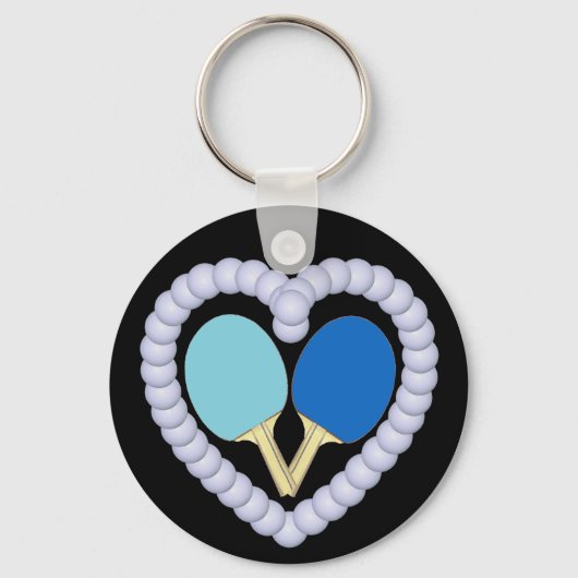 BB Ping Pong Paddle Heart Sleutelhanger (Voorkant)