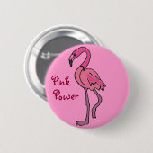 BB- Roze Button van de Flamingo van de Macht (Voorkant /achterkant)