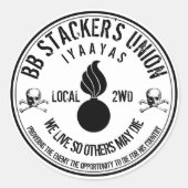BB Stacker's Union Slap Ronde Sticker (Voorkant)