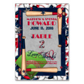 BB Wedding Genummerde Lijst Kaart-KLANT HOWARD 2 Kaart (Achterkant)