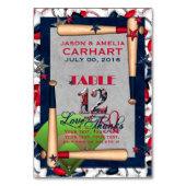 BB Wedding Numbered Table Cards 12-DOUANE SJABLOON Kaart (Voorkant)