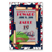 BB Wedding Numbered Table Kaart-CUSTOM HOWARD 19 Kaart (Achterkant)