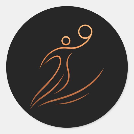 Bball Basball 1 Ronde Sticker (Voorkant)