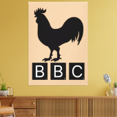 BBC - Big Black Cockerel Canvas Afdruk (Insitu (Woonkamer))