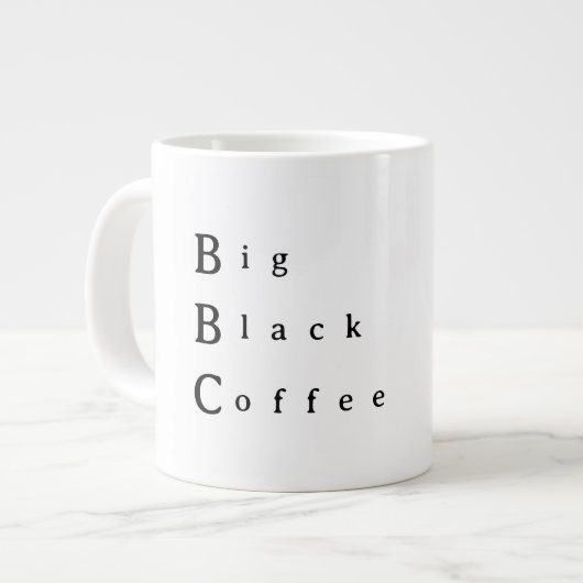 BBC Grote Zwarte Koffiemok Koffiekop (Links)