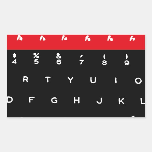 BBC Micro-toetsenbordtoetsen Rechthoekige Sticker (Voorkant)