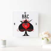 BBC Only Blade Spade Sign Thunder_Cove Vierkante Klok (Huis)