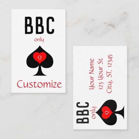 BBC Only Blade Spade Sign Thunder_Cove Visitekaartje (Voorkant / Achterkant)