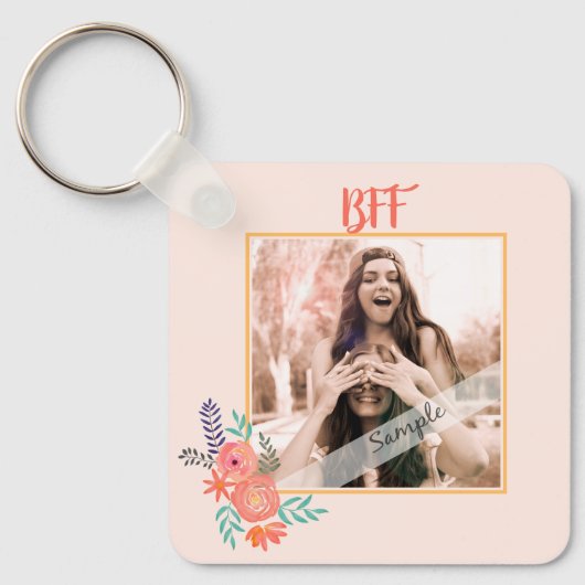 BBF - Aangepaste Waterverf voor fotokoraal Sleutelhanger (Voorkant)