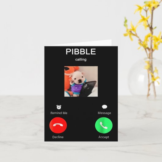 Bble Is Calling Funny Meme For Meme Fans Dog Lover Kaart (Gele Bloem)