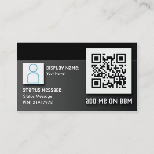 BBM Barcode-Visitekaartjes Visitekaartje (Voorkant)