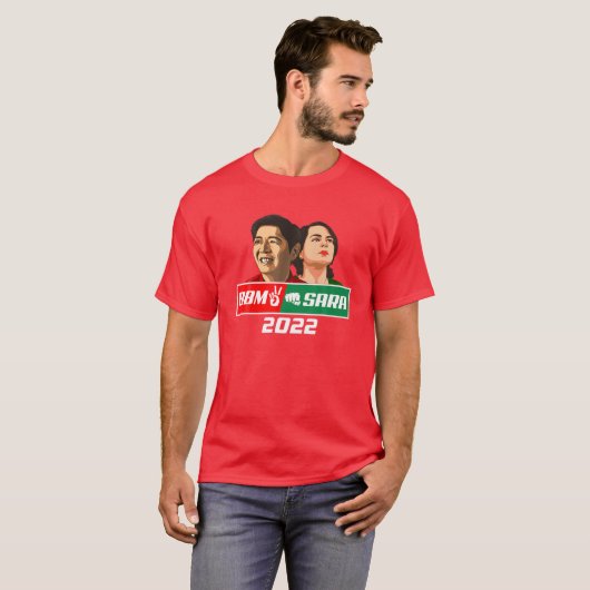BBM Sara 2022 Duterte Inday President Red Bong Mar T-shirt (Voorkant volledig)
