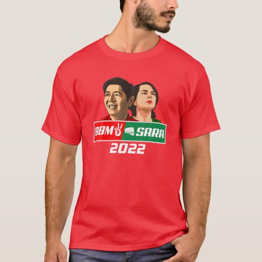 BBM Sara 2022 Duterte Inday President Red Bong Mar T-shirt (Voorkant)