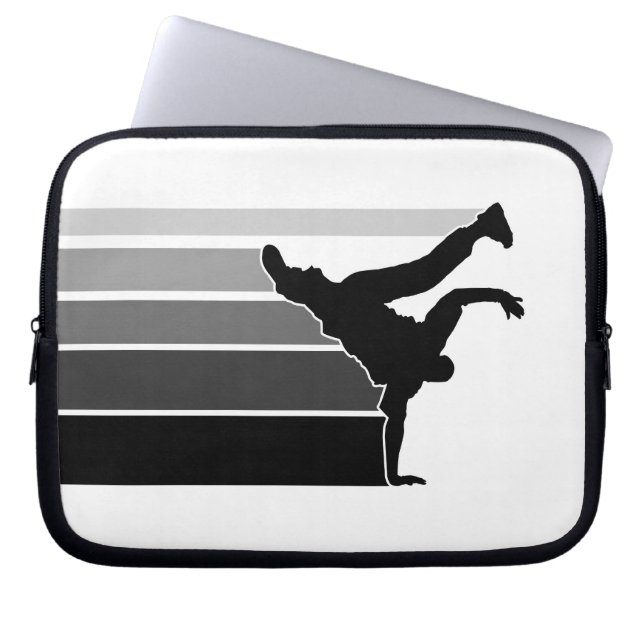 BBOY gradiënt grijze laptophoes Laptop Sleeve (Voorkant)
