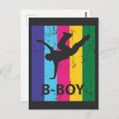 Bboy Retro 70s  Breakdansende Boy Gift Briefkaart (Voorkant / Achterkant)